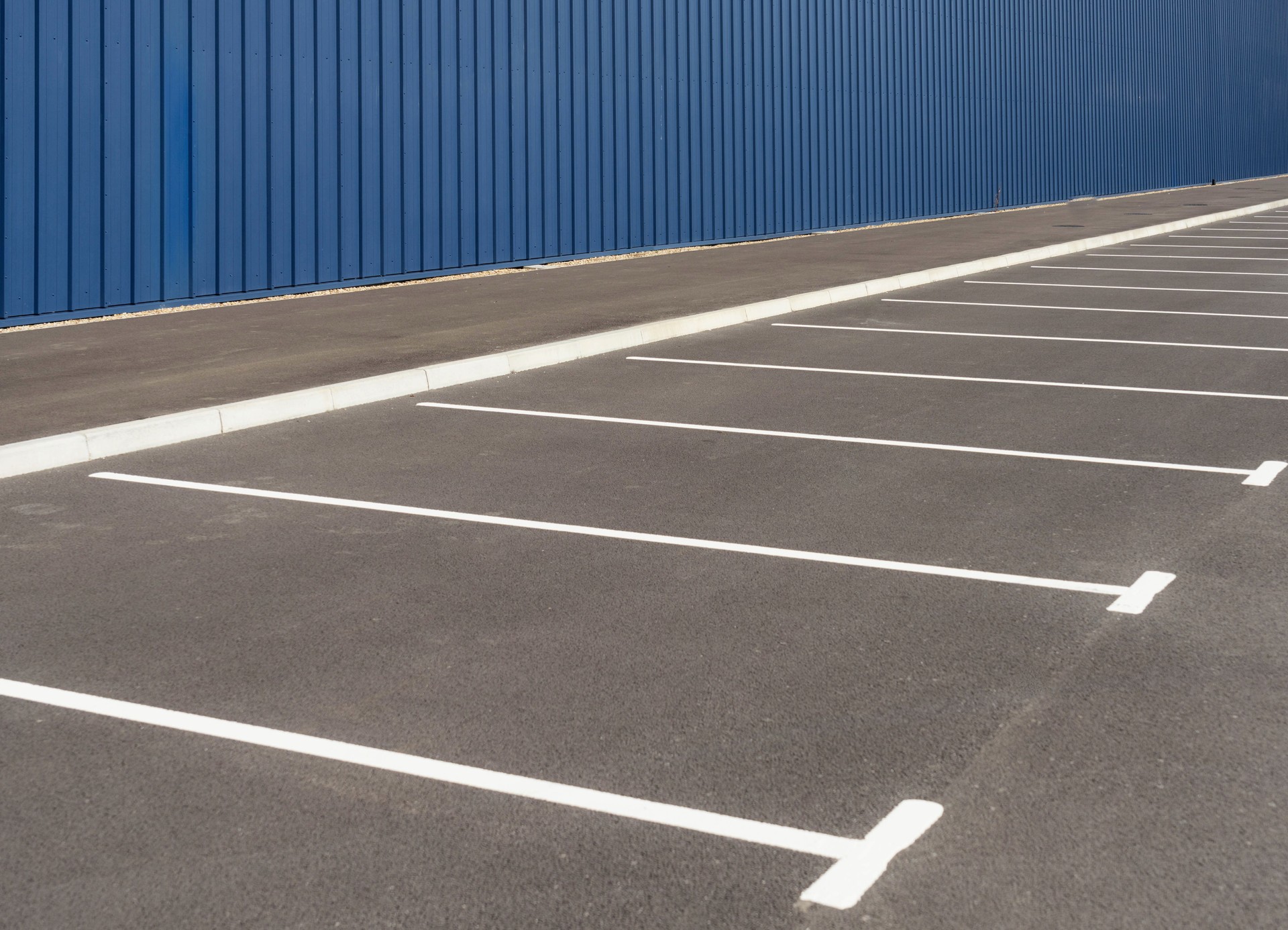 Row of new parking spaces